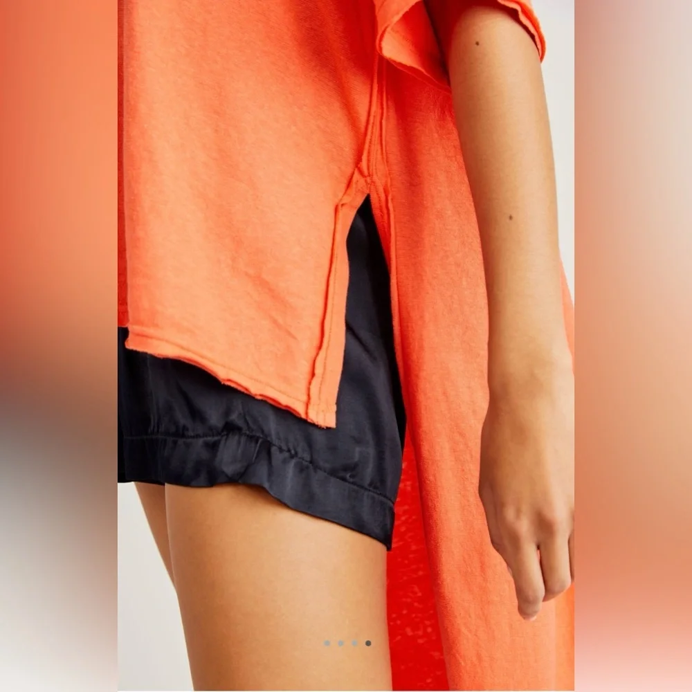 NWT Free People XS Nova Tunic in Coral 🪸 Top New Oversized High Low Shirt